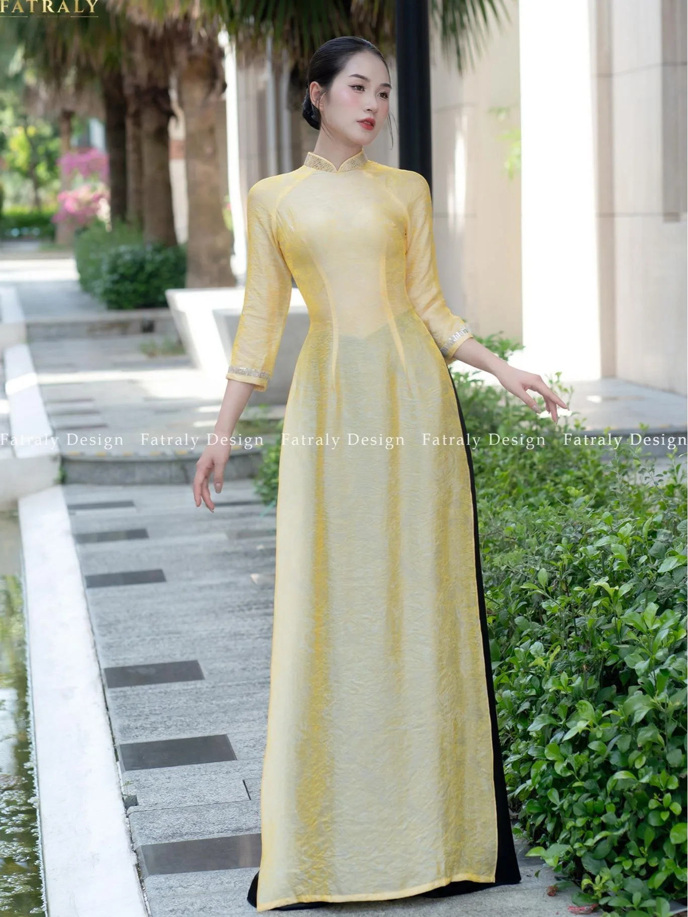 [ADTK 53] Áo Dài Nữ Vải Lụa Tơ Tằm Dệt Chuyên Biệt Pha Silk