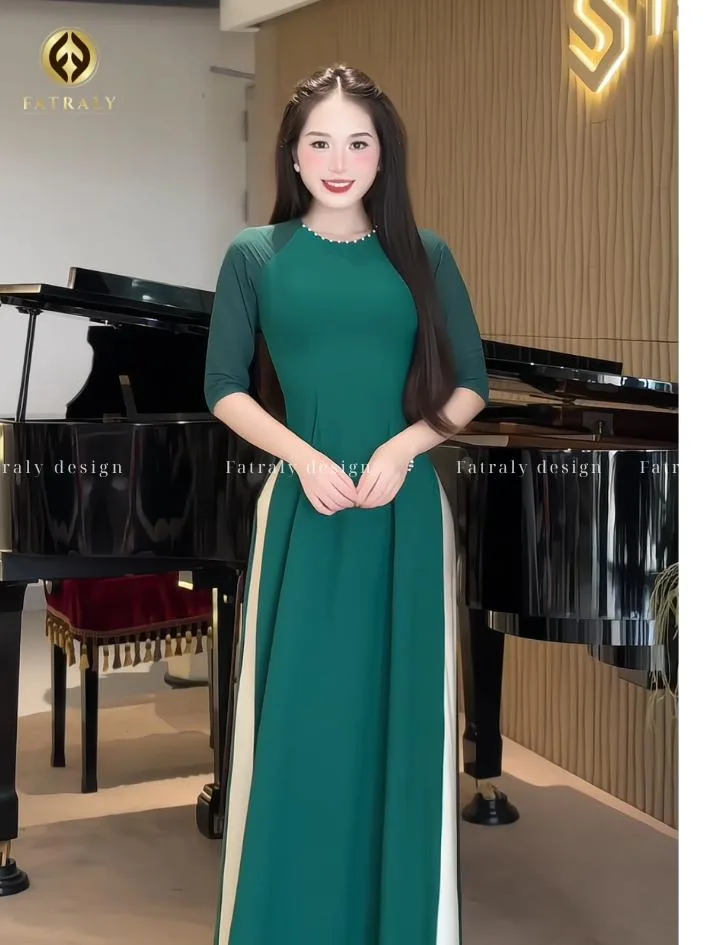 [ADTK 45] Áo dài trơn vải lụa gấm thái tuấn