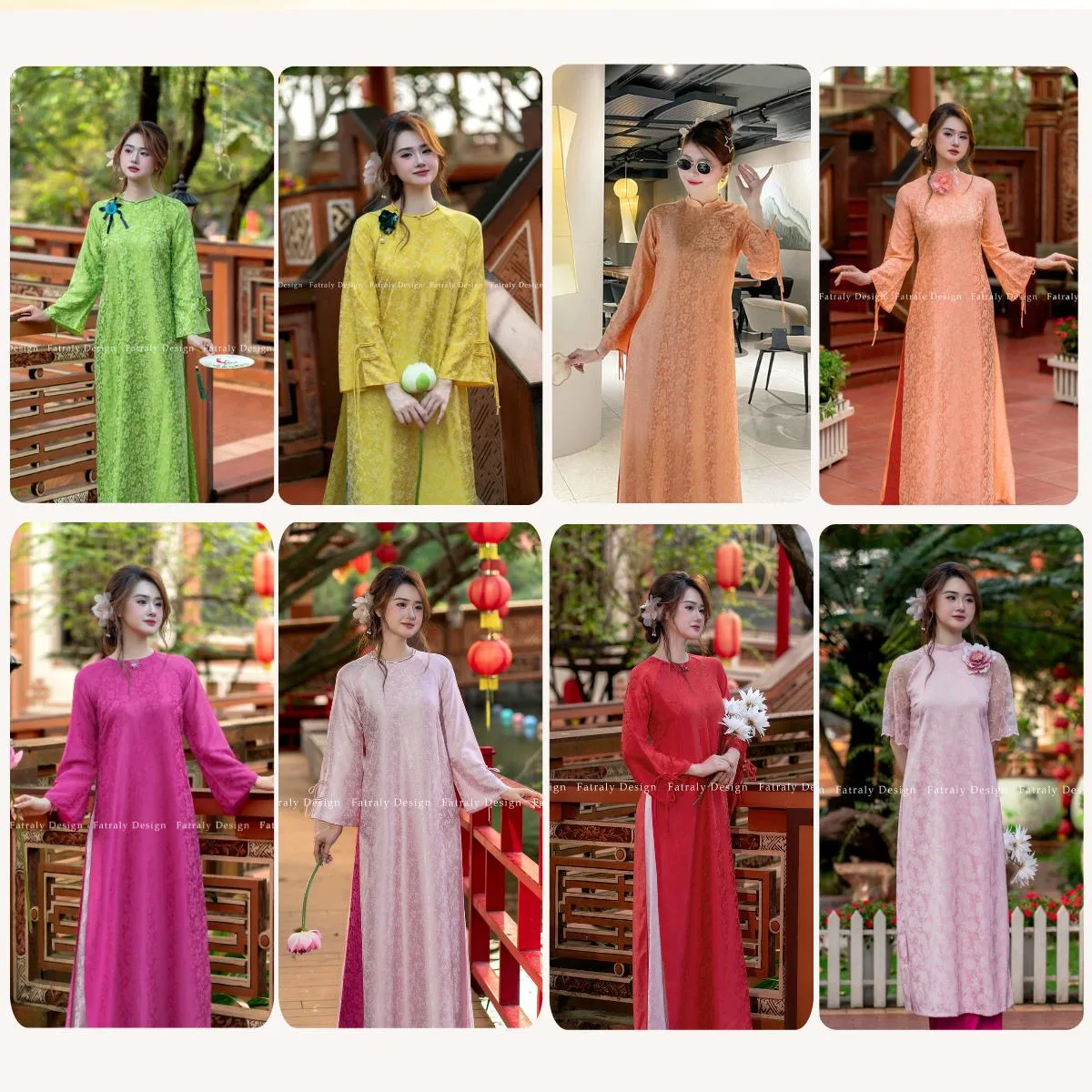 [ADTK 135] Áo Dài Lụa Vân Gấm