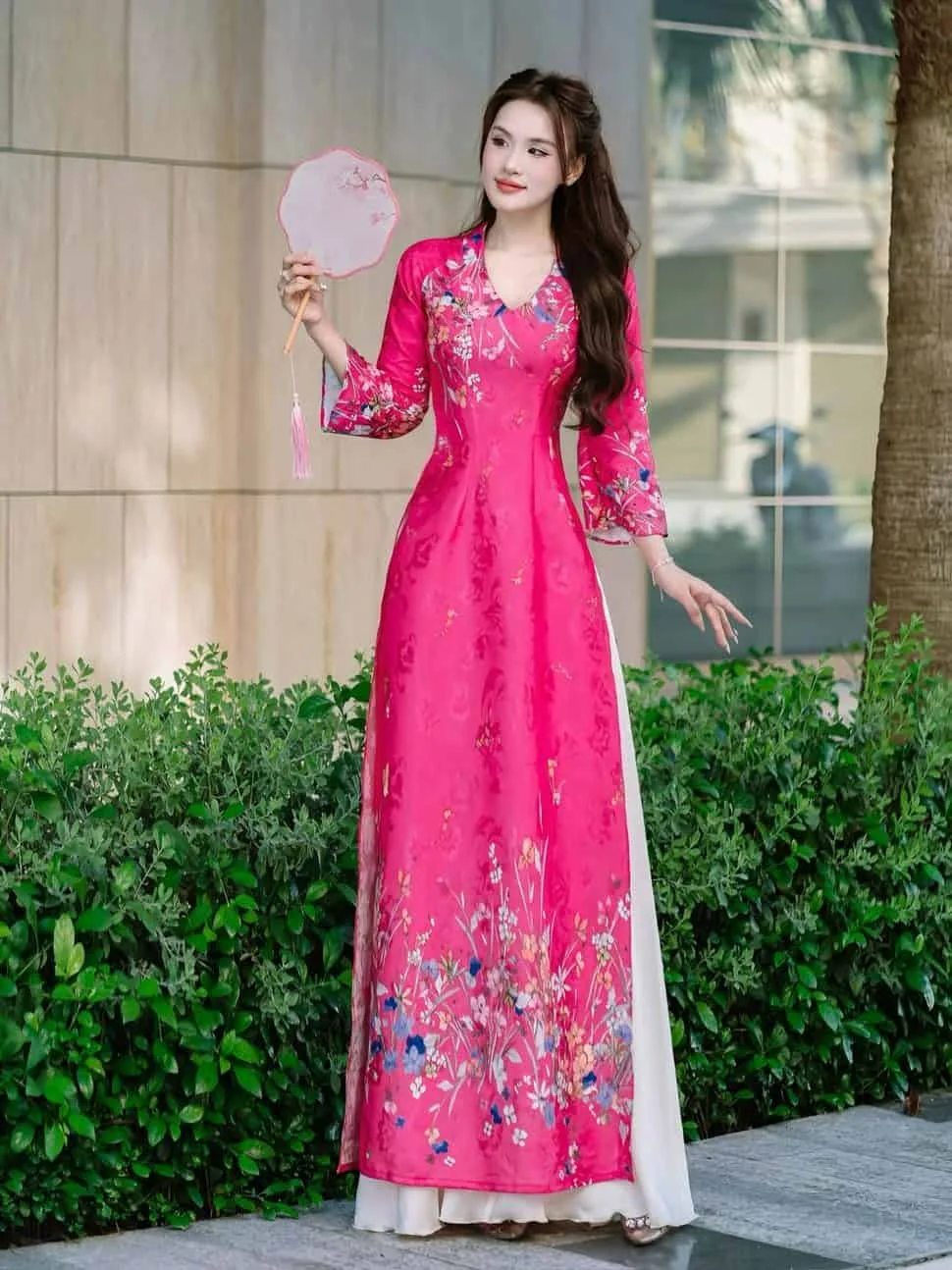 Áo dài vải lụa gấm thái tuấn Fatraly
