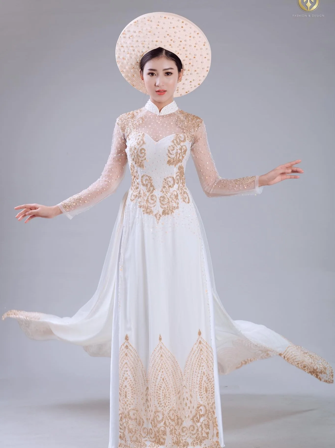 Áo dài vải lụa gấm thái tuấn Fatraly