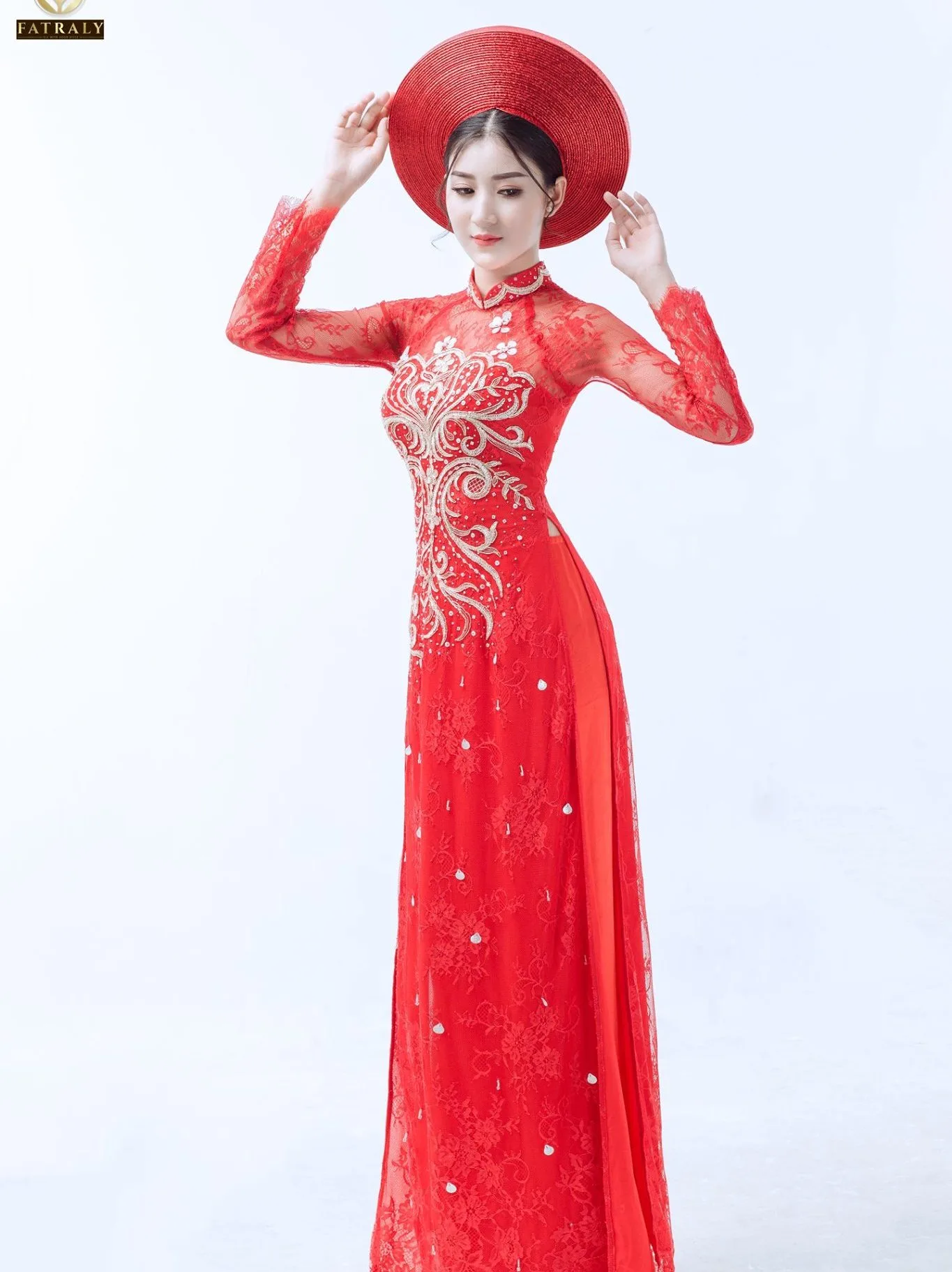 Áo dài vải lụa gấm thái tuấn Fatraly