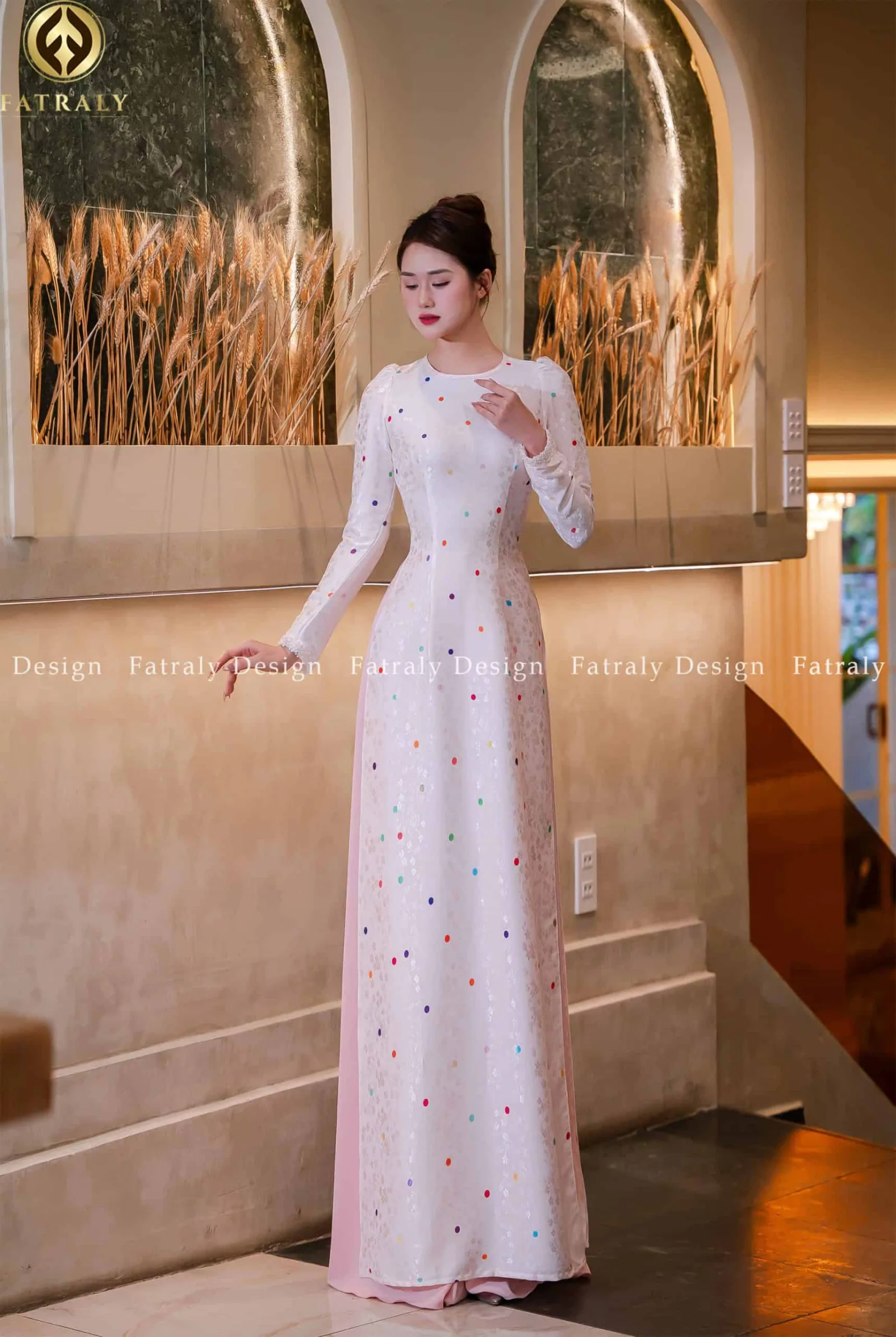 Áo dài Thiên Nga lụa tơ tằm pha cao cấp